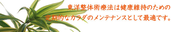東洋整体術療法は全て手技のみによる安心療法です。